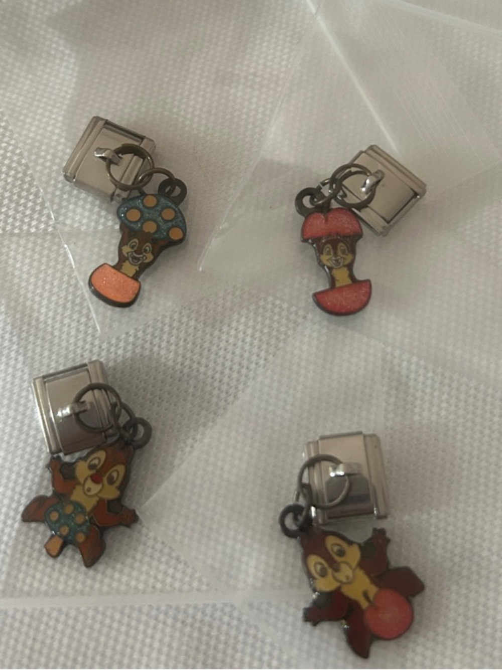 Disney Chip and Dale set of 4 add a charm links mushroom and apple